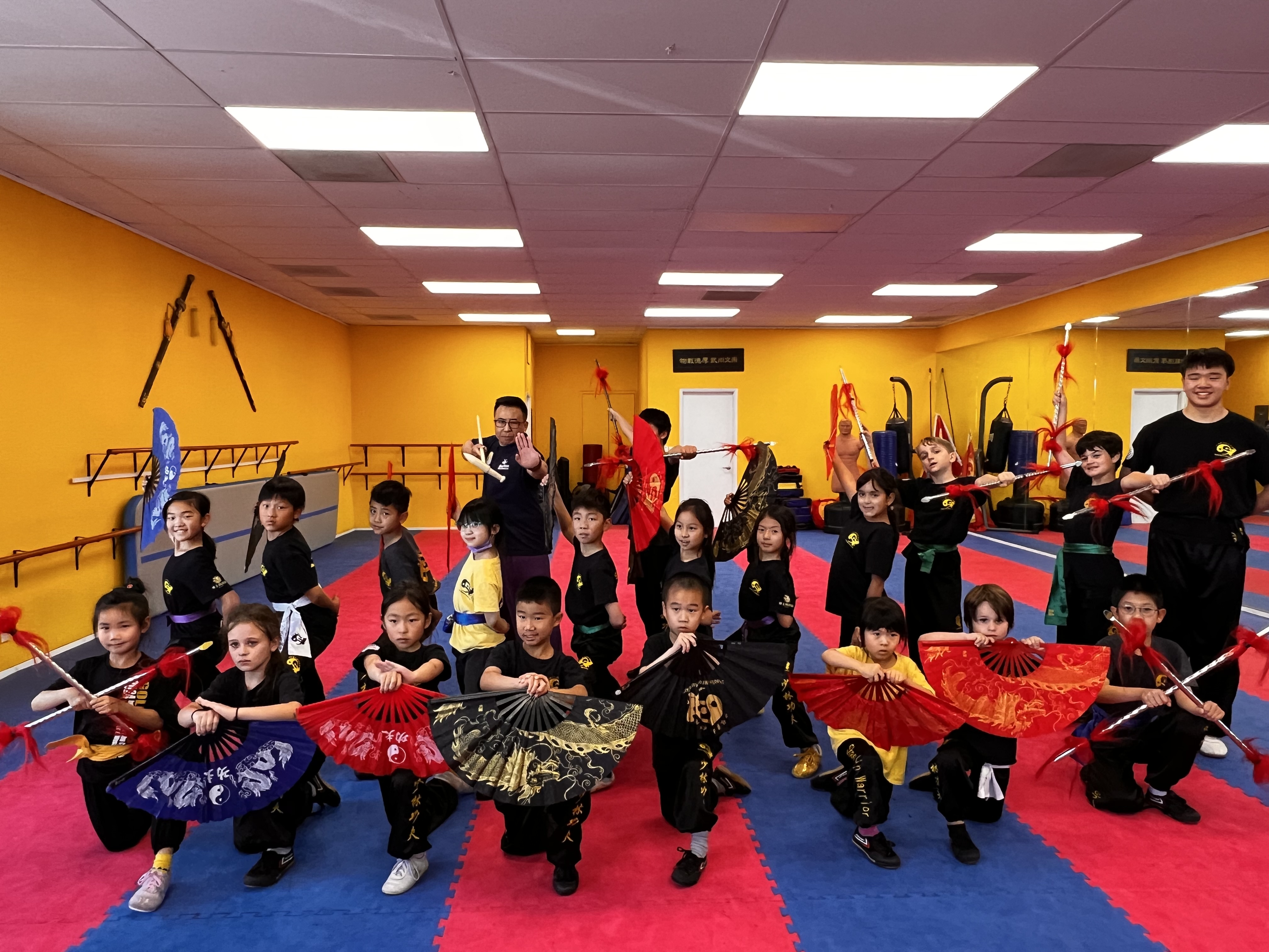 Kids Kung Fu Class with Fans